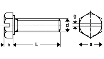 Sechskantschrauben mit Schlitz