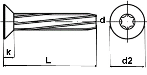 Senkkopf-Schneidschrauben mit Torx