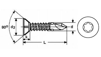 Viti autoperforanti con aletti ed Torx